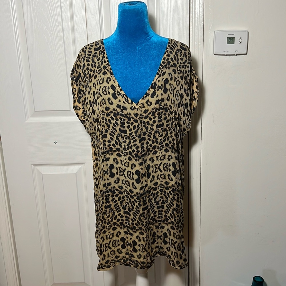 Flynn Skye Silk Leopard Mini Dress 1 Small